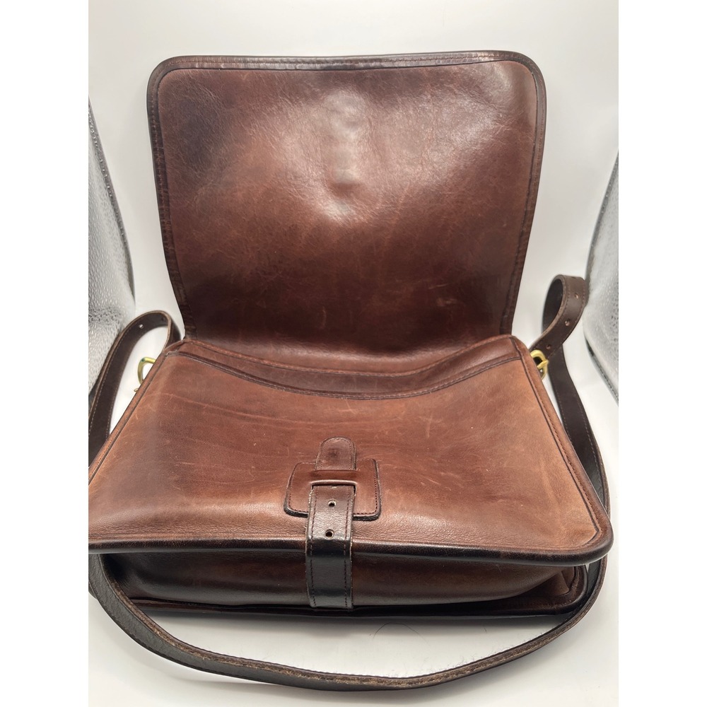 Vintage Coach Brown Leather Messenger Crossbody Bag NYC Made 909-0126 Mahogany - Picture 3 of 12